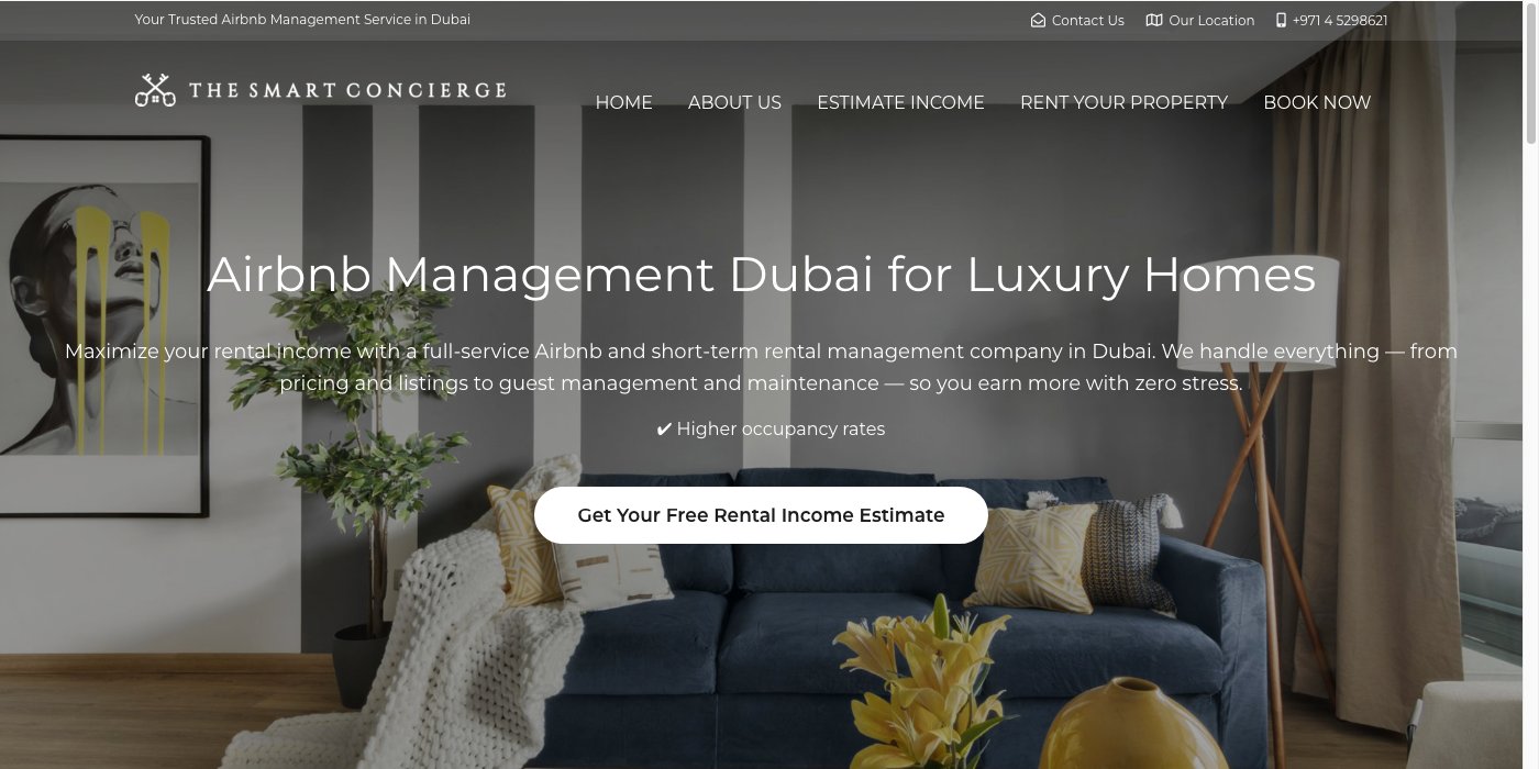 The Smart Concierge homepage